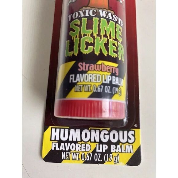 Toxic Waste Slime Licker Strawberry Humongous Flavored Lip Balm 0.67 Oz NEW - Picture 3 of 8